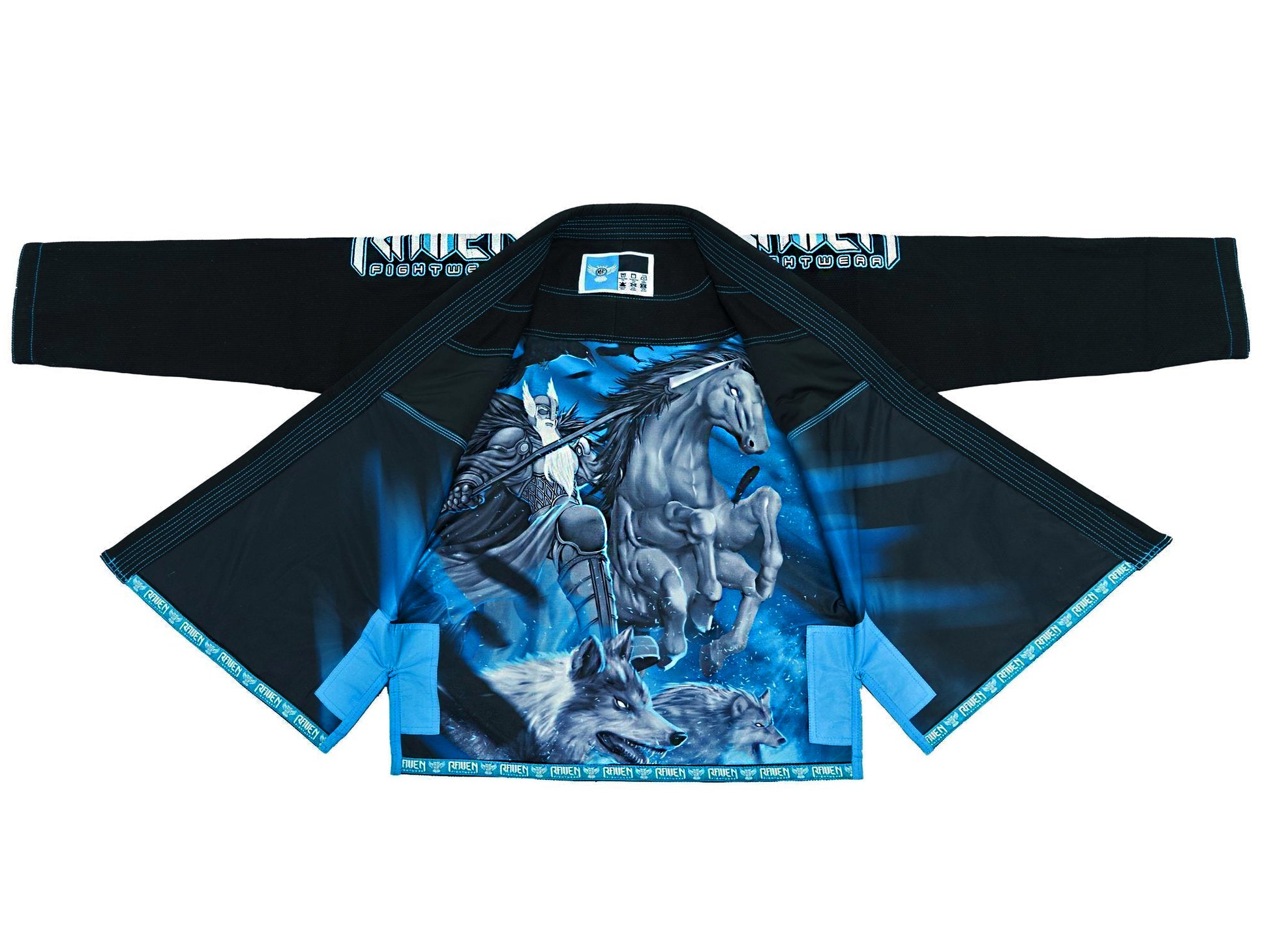 Raven Fightwear Men's Odin Nordic Brazilian Jiu Jitsu Uniform Premium BJJ Gi Black