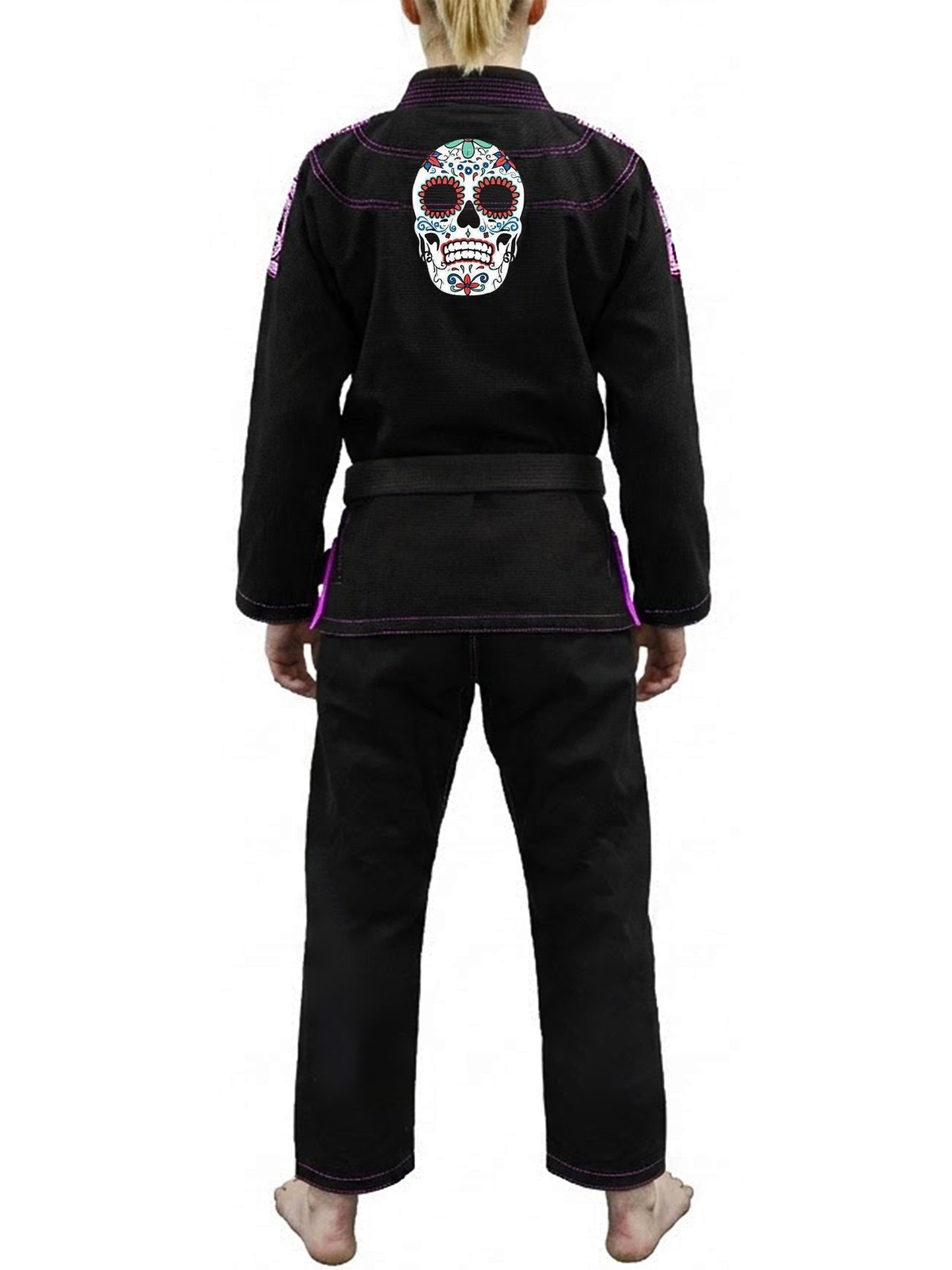 Raven Fightwear Women's La Calavera Catrina Brazilian Jiu Jitsu Uniform Premium BJJ Gi Black 