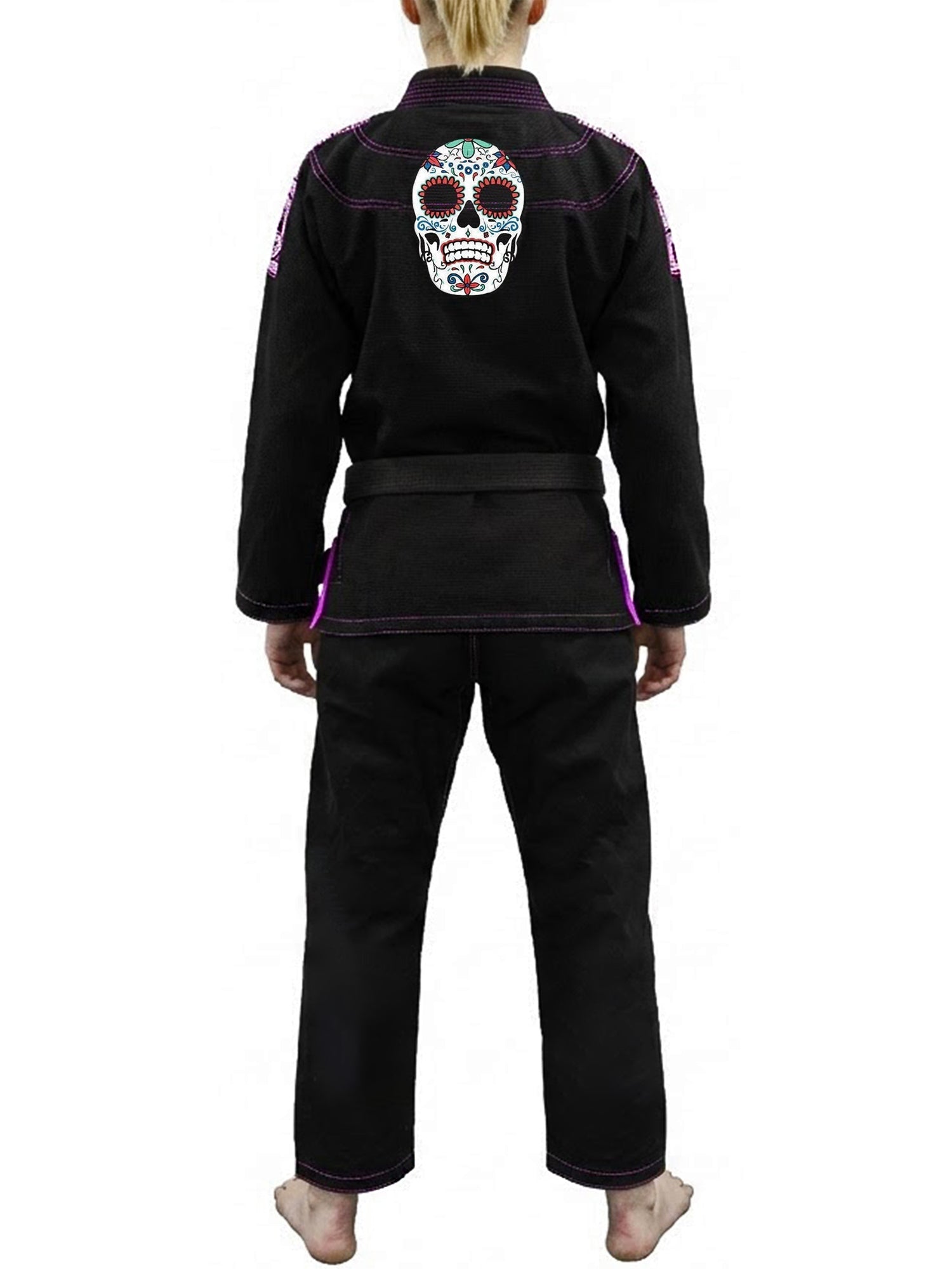 Raven Fightwear Women's La Calavera Catrina Brazilian Jiu Jitsu Uniform Premium BJJ Gi Black 