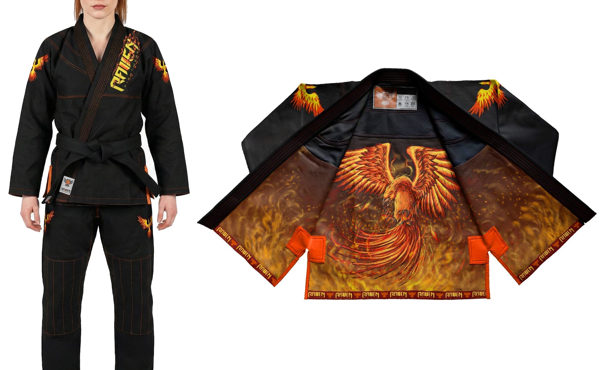 Raven Fightwear Women's The Phoenix Brazilian Jiu Jitsu Uniform Premium BJJ Gi Black