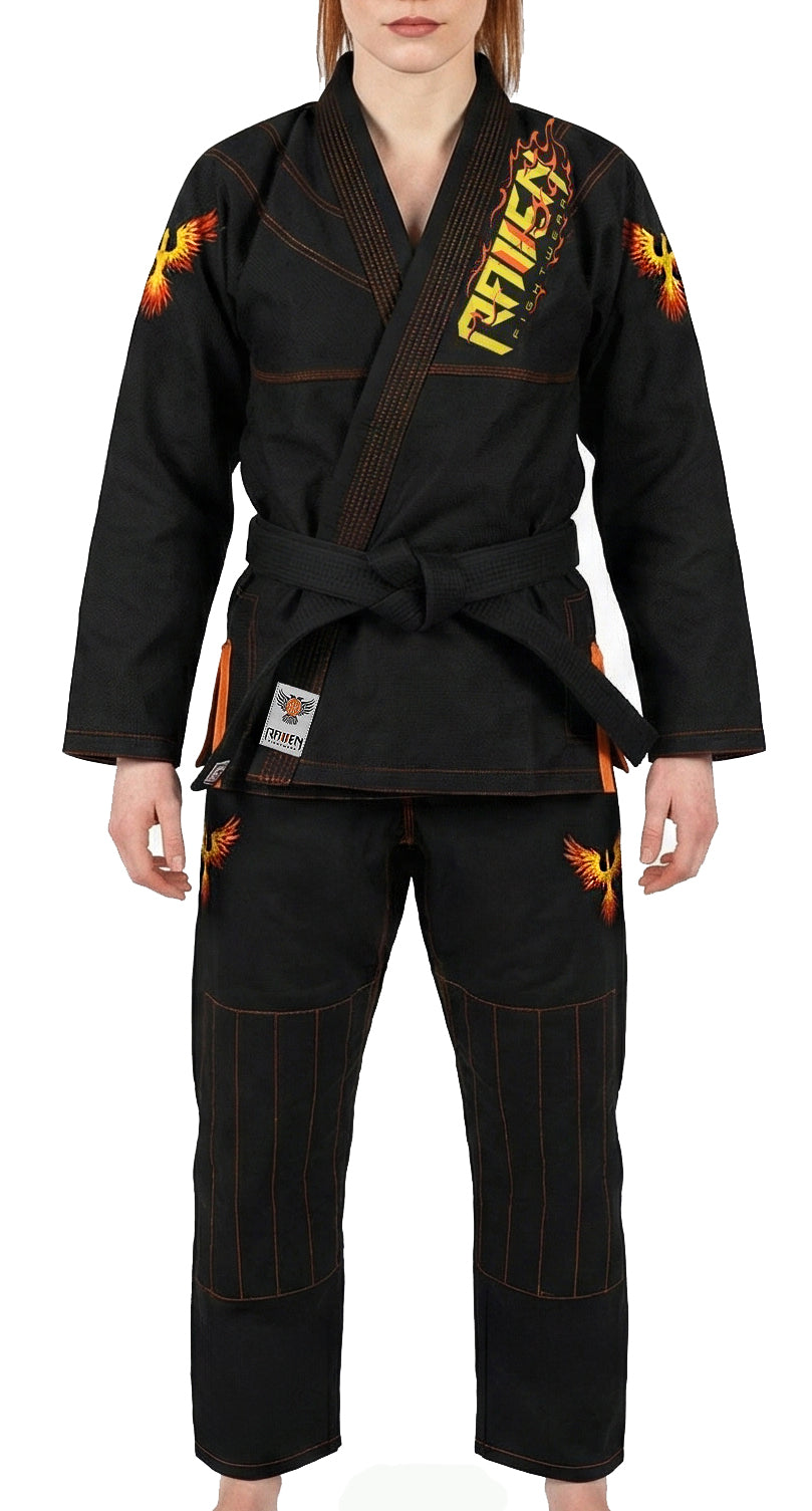 Raven Fightwear Women's The Phoenix Brazilian Jiu Jitsu Uniform Premium BJJ Gi Black