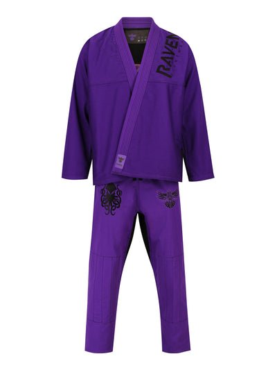Raven Fightwear Men's BJJ Horror Cthulhu Jiu Jitsu Uniform Premium BJJ Gi Purple