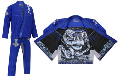 Raven Fightwear Men's Thor Nordic Brazilian Jiu Jitsu Uniform Premium BJJ Gi Royal Blue