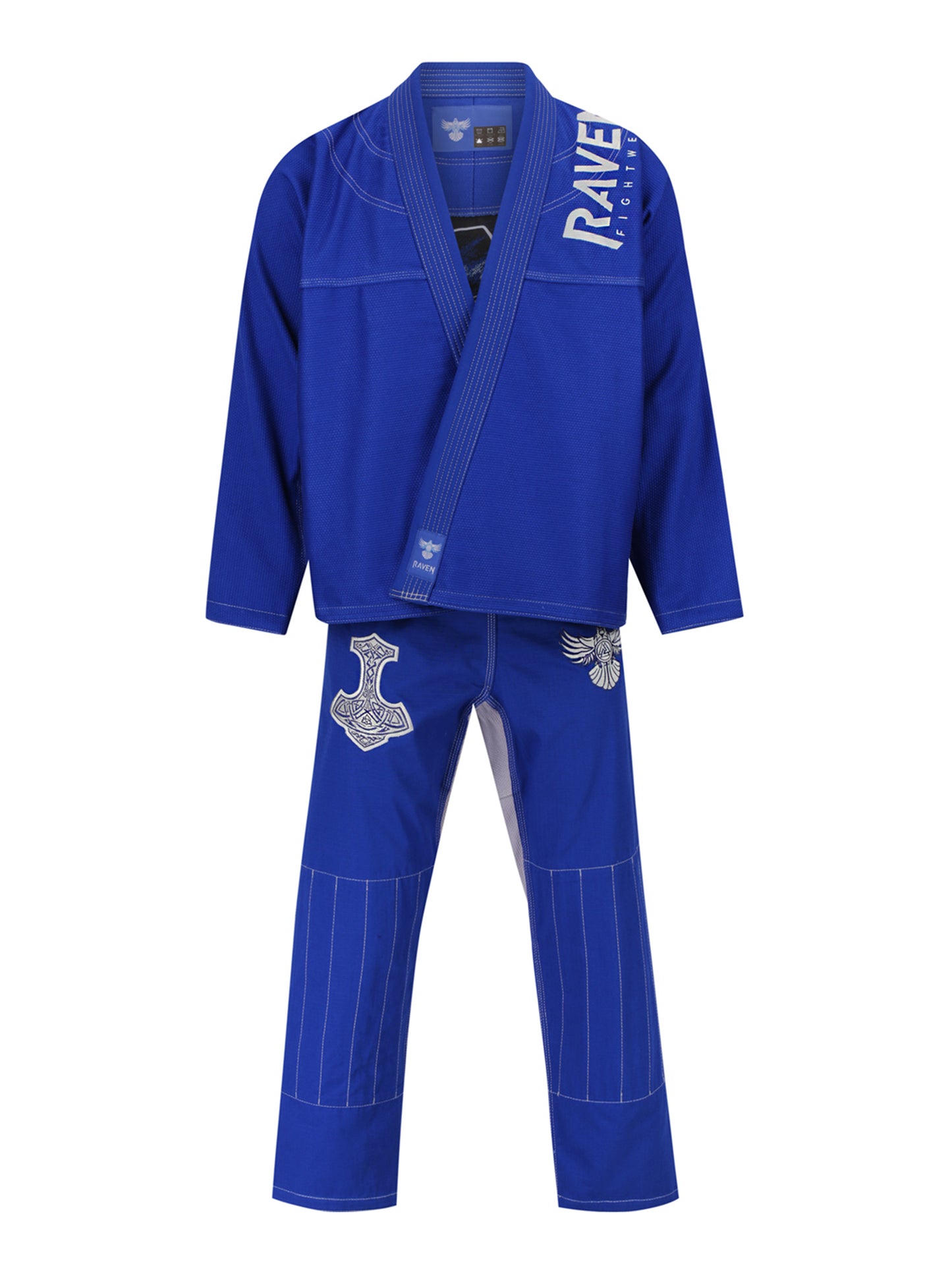 Raven Fightwear Men's Thor Nordic Brazilian Jiu Jitsu Uniform Premium BJJ Gi Royal Blue