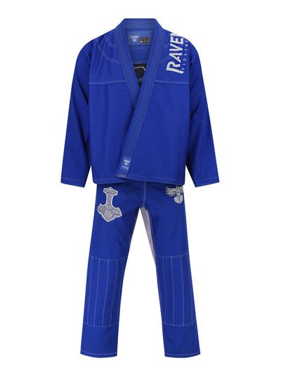 Raven Fightwear Men's Thor Nordic Brazilian Jiu Jitsu Uniform Premium BJJ Gi Royal Blue