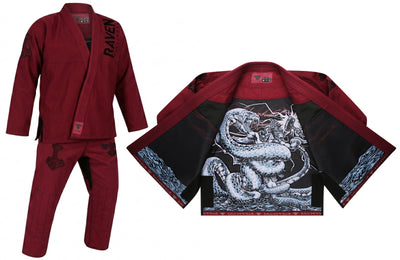 Raven Fightwear Men's Thor Nordic Brazilian Jiu Jitsu Uniform Premium BJJ Gi Maroon