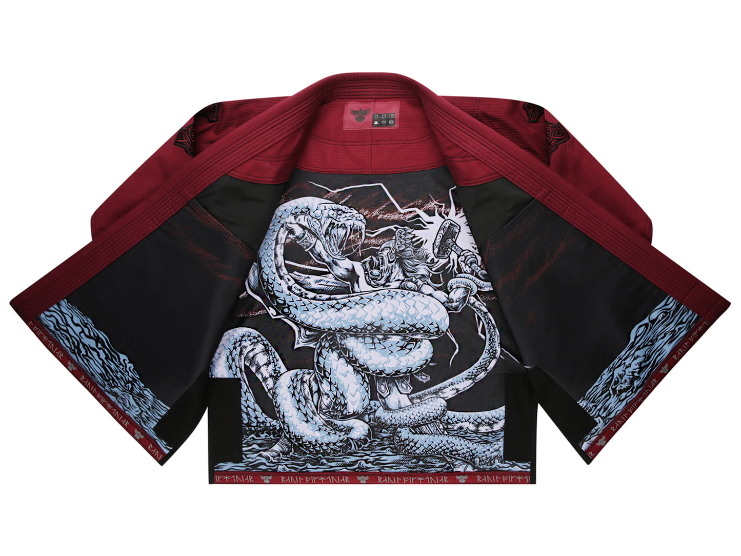Raven Fightwear Men's Thor Nordic Brazilian Jiu Jitsu Uniform Premium BJJ Gi Maroon