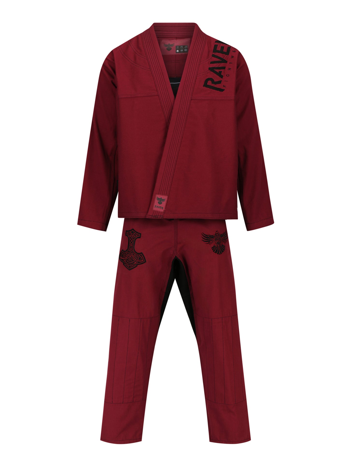 Raven Fightwear Men's Thor Nordic Brazilian Jiu Jitsu Uniform Premium BJJ Gi Maroon
