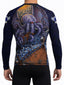 Raven Fightwear Men's Cthulhu BJJ Rash Guard MMA Black/Blue