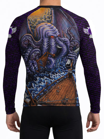 Raven Fightwear Men's Cthulhu BJJ Rash Guard MMA Black/Purple