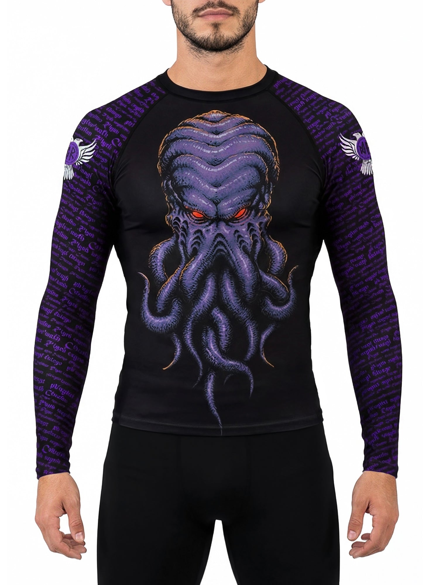 Raven Fightwear Men's Cthulhu BJJ Rash Guard MMA Black/Purple