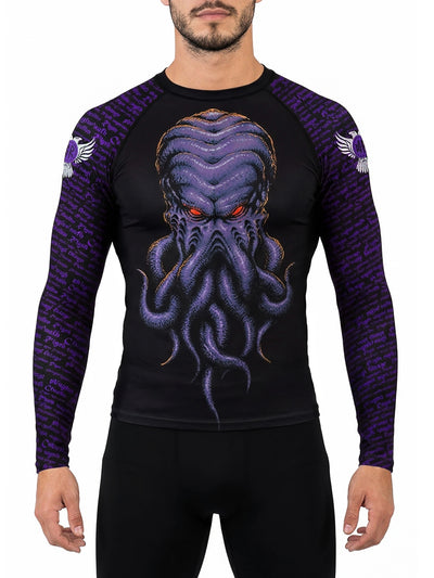 Raven Fightwear Men's Cthulhu BJJ Rash Guard MMA Black/Purple