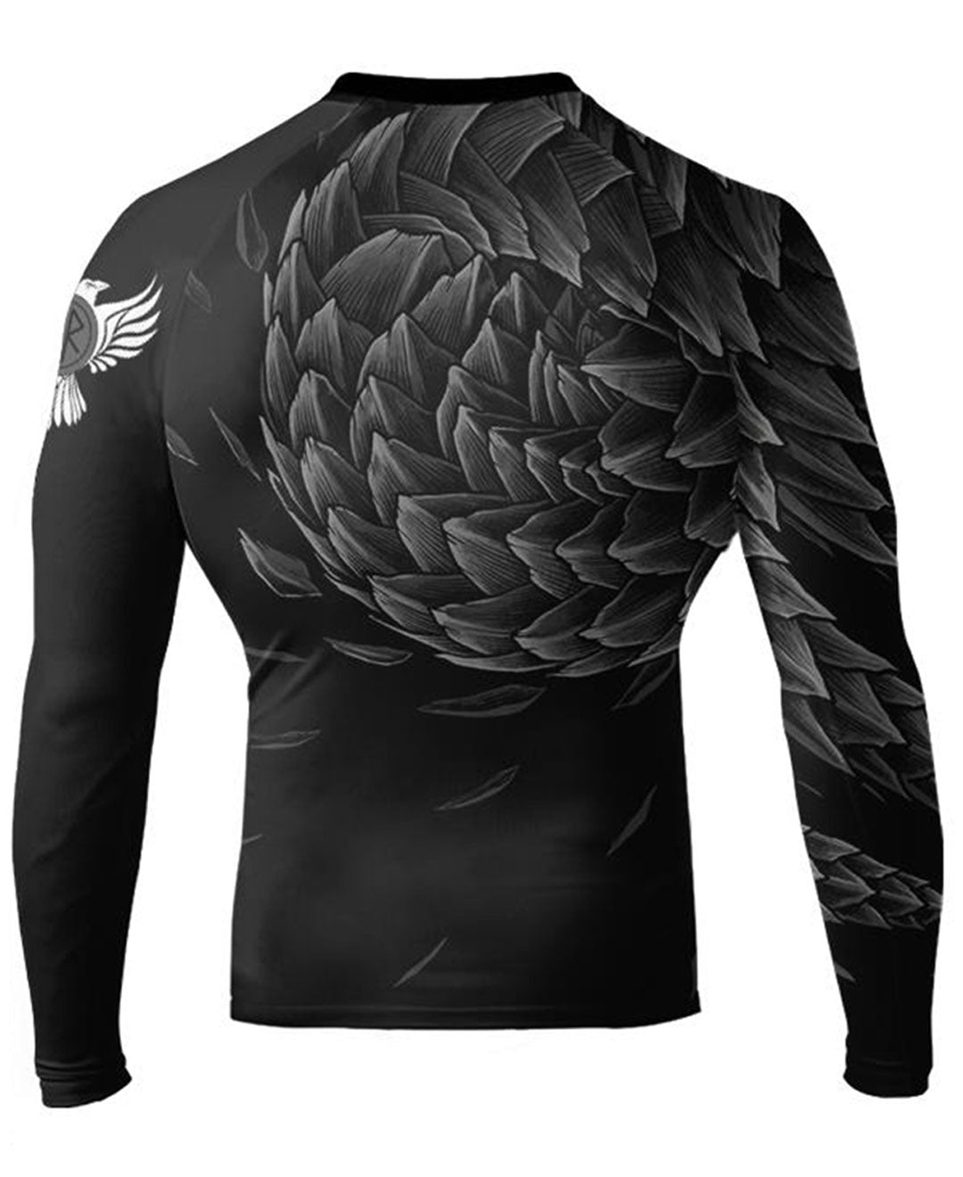 Raven Fightwear Men's Power Pangolin IBJJF Approved Rash Guard Black