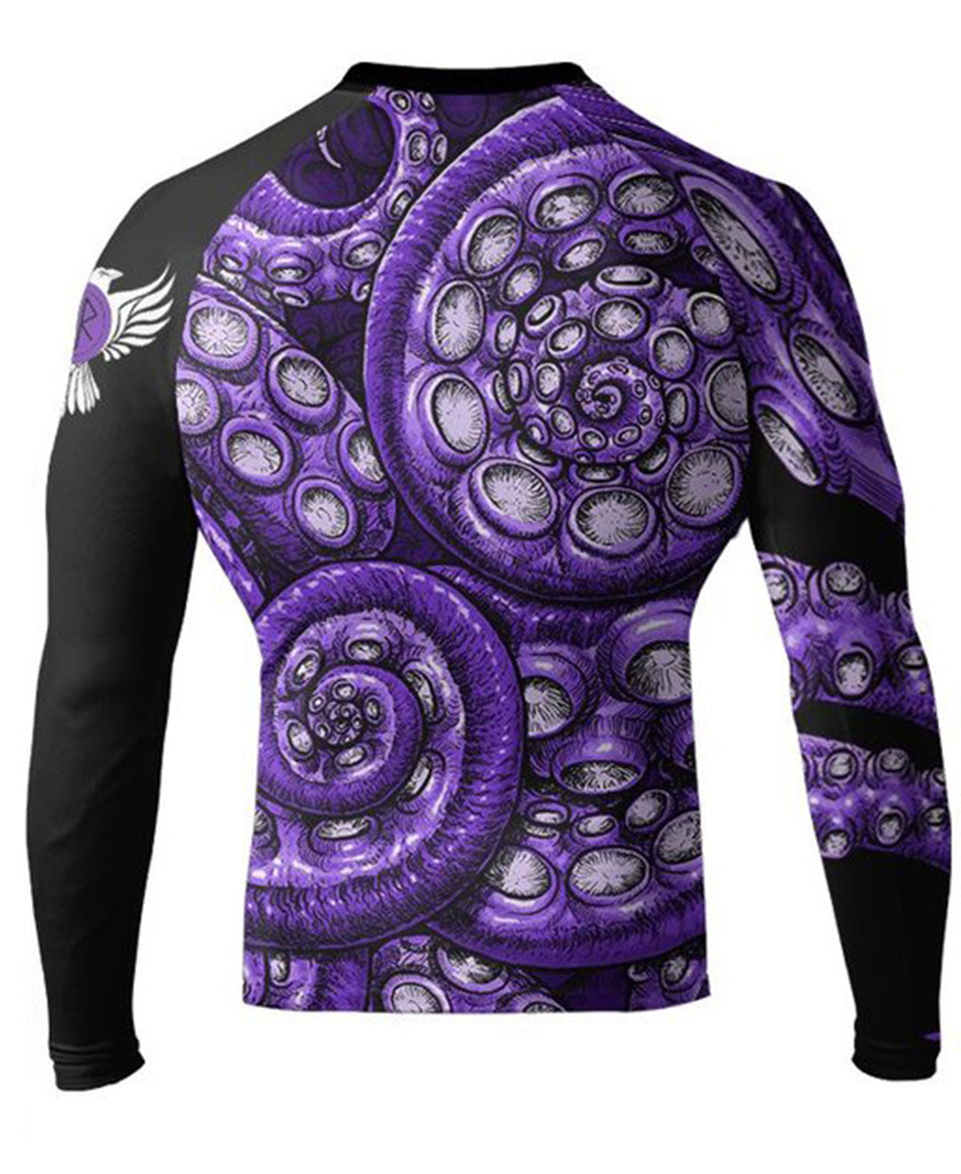 Raven Fightwear Men's Kraken Octopus IBJJF Approved Rash Guard Purple