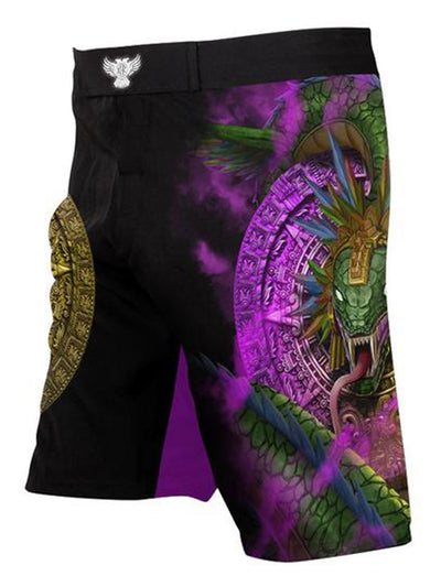 Raven Fightwear Men's Quetzalcoatl Aztec MMA Shorts Black