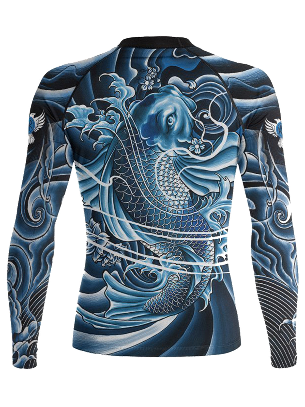 Fish Pattern Rash Guard Raven Fightwear Women's Irezumi 2.0 Koi Fish BJJ Rash Guard MMA Blue ...