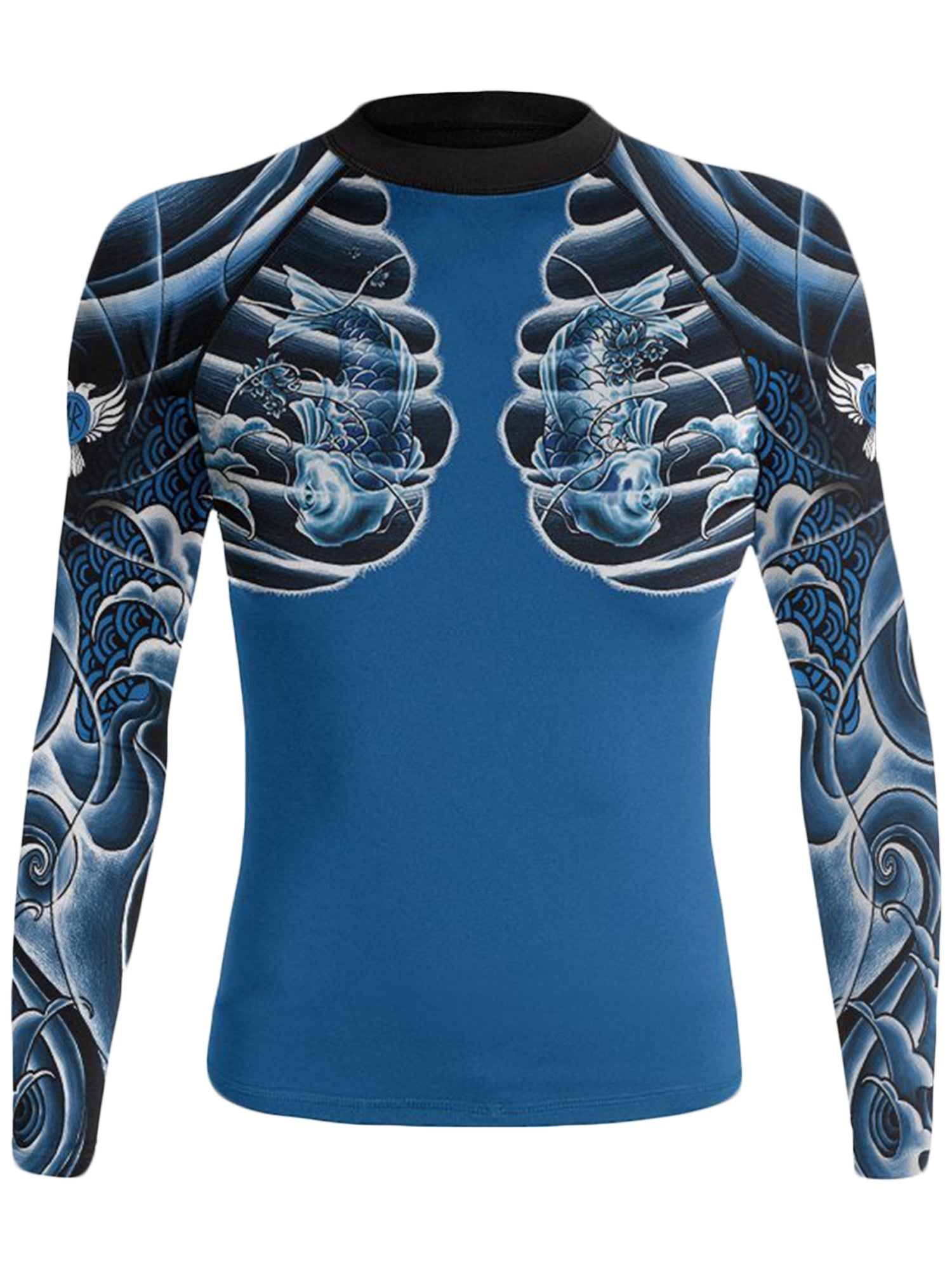 Raven Fightwear Women's Irezumi 2.0 Koi Fish BJJ Rash Guard MMA Blue ...