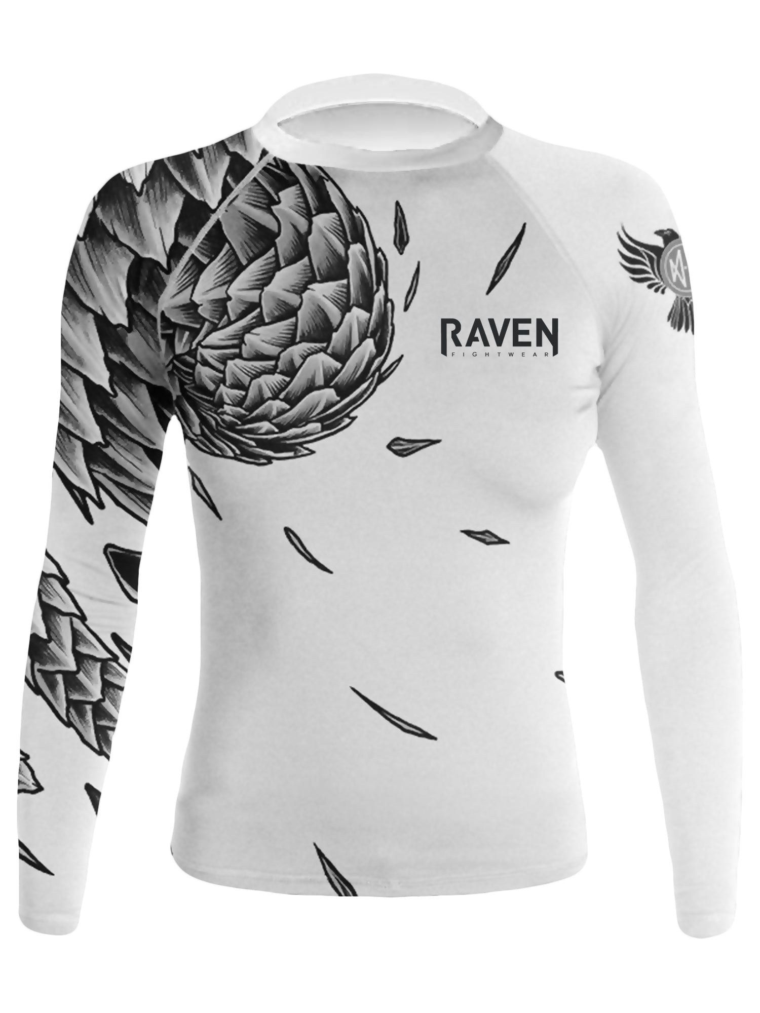 Raven Fightwear Women's Power Pangolin BJJ Rash Guard MMA v2 White ...